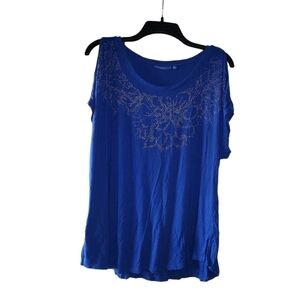 Apt 9 blue cold shoulder top